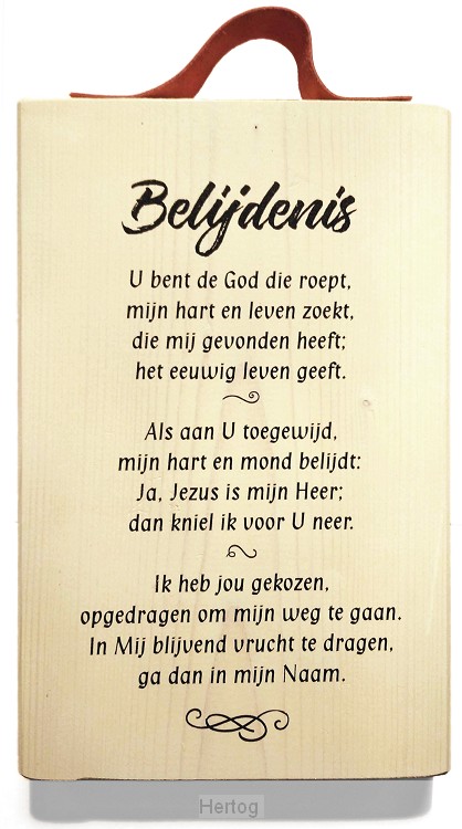 Belijdenis - tekstbord wit